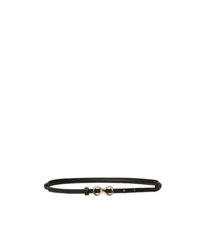 Twinset Logo-buckle Leather Belt In Black