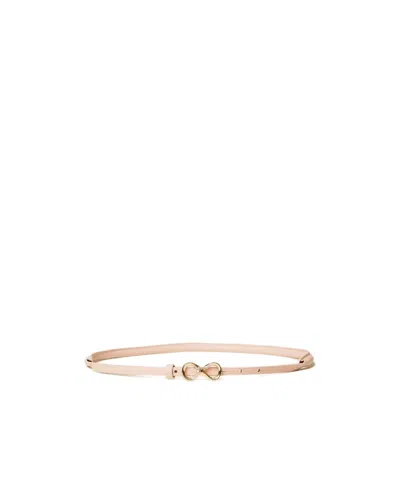 Twinset Logo-buckle Leather Belt In Neutral