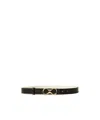 Twinset Logo-buckle Reversible Leather Belt In Black