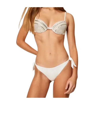 Twinset Logo-detail Bikini Thong In Neutral