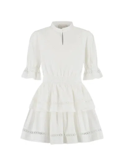 Twinset Kids' Logo-detail Dress In White
