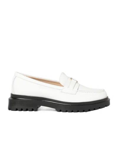 Twinset Kids' Logo-detail Loafers In White