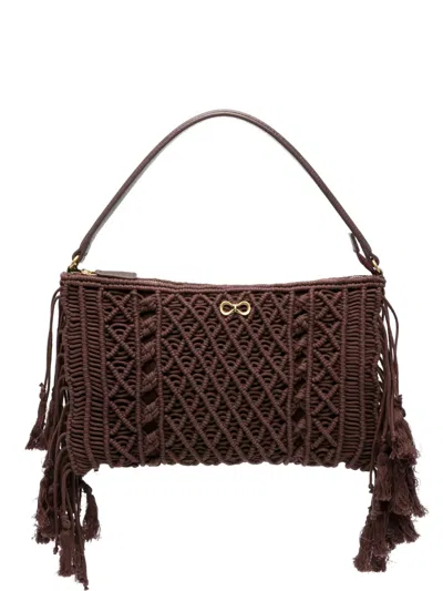Twinset Logo-detail Shoulder Bag In Brown