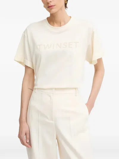 Twinset Logo-embellished T-shirt In White