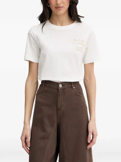 Twinset Logo-embroidered T-shirt In White