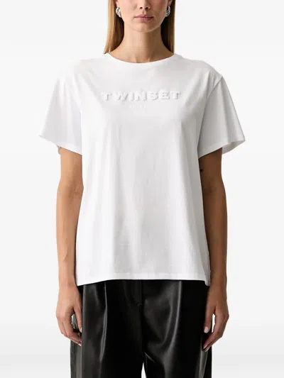 Twinset Logo-embroidered T-shirt In White