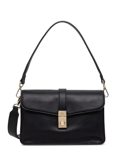 Twinset Logo-engraved Shoulder Bag In Black
