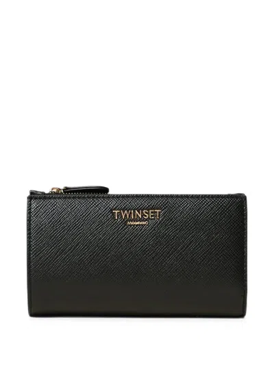 Twinset Logo-lettering Wallet In Black