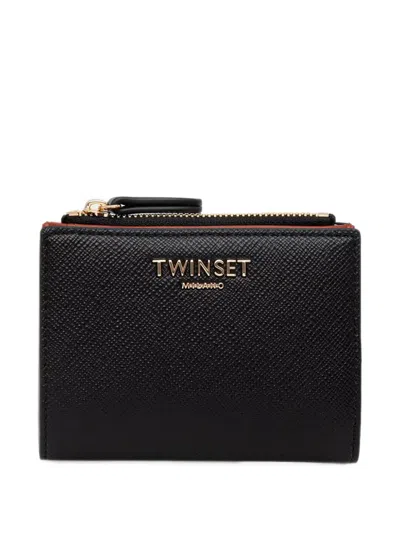 Twinset Logo-plaque Bifold Wallet In Black