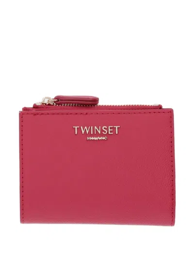 Twinset Logo-plaque Bifold Wallet In Pink