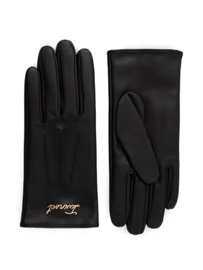 Twinset Logo-plaque Decorative-stitching Gloves In Neutral