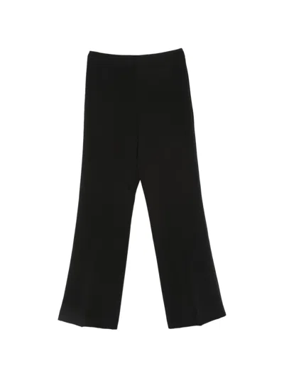 Twinset Logo-plaque Flared Trousers In Black