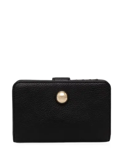 Twinset Logo-plaque Pebbled-effect Wallet In Black