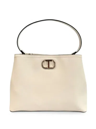 Twinset Logo-plaque Shoulder Bag In Neutral