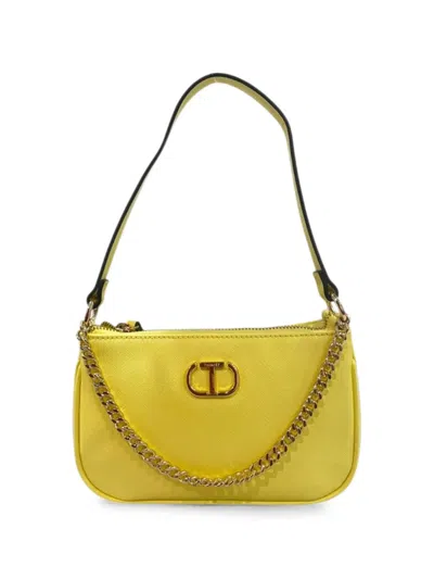 Twinset Logo-plaque Shoulder Bag In Yellow
