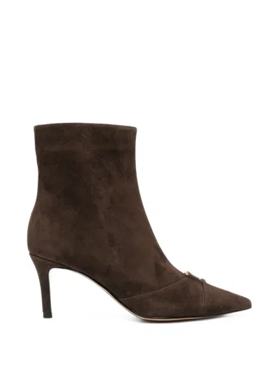 Twinset Logo-plaque Suede Ankle Boots In Multi