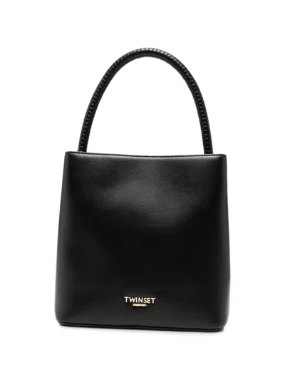 Twinset Logo-plaque Top-handle Tote Bag In Purple
