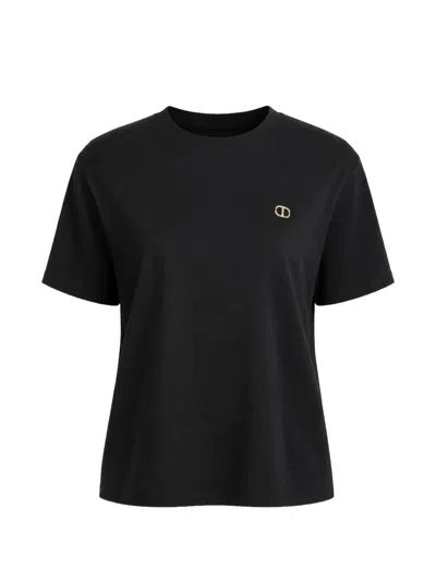 Twinset Logo-plaque T-shirt In Black