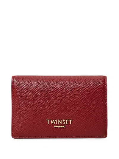 Twinset Logo-plaque Wallet In Blue