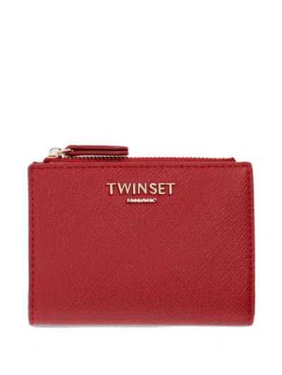 Twinset Logo-plaque Wallet In Red