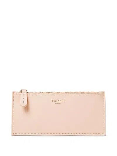 Twinset Logo-print Cardholder In Pink