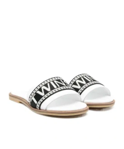 Twinset Logo-print Slides In White