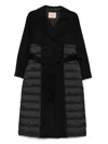 Twinset Twin-set Long Double-breasted Coat In Black