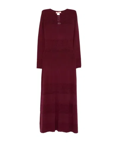TWINSET LACE-INSERT LONG-SLEEVE DRESS