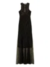 Twinset Long Dress With Applique In Black