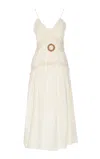 Twinset Floral-embroidered Dress In Bianco