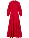 Twinset Long Poplin Shirt Dress In Red