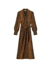 Twinset Long Python Print Dress In Brown