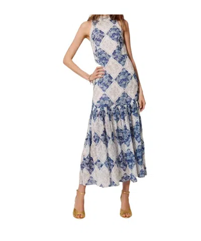 Twinset Long Ramie Dress With Floral Print In Multi