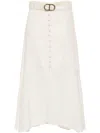 Twinset Flared Belted Skirt In Beige