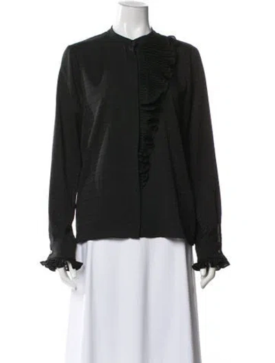 Pre-owned Twinset Long Sleeve Blouse In Green