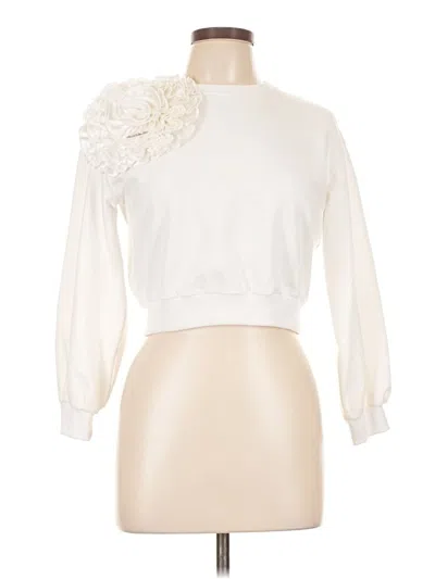 Pre-owned Twinset Long Sleeve Blouse In White