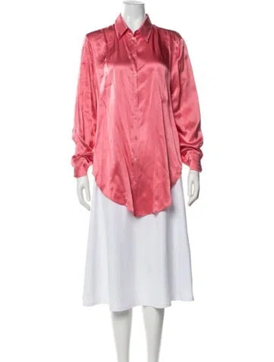 Pre-owned Twinset Long Sleeve Button-up Top In Pink