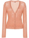 Twinset Lurex Open-knit Cardigan In Yellow & Orange