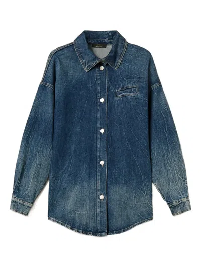 Twinset Long-sleeve Denim Shirt In Blue