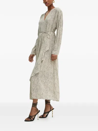 Twinset Wrapped Midi Dress In Multi