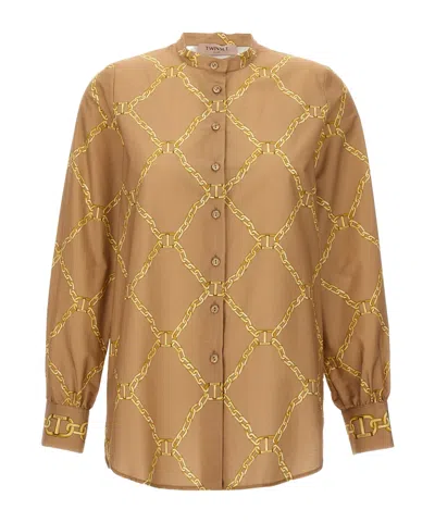 TWINSET TWINSET CHIAN PRINTED POPLIN SHIRT