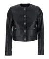 Twinset Black Crewneck Jacket With Logo Buttons In Black