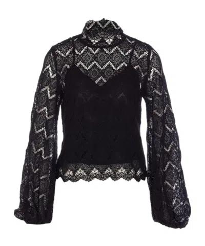 Twinset Lace Blouse In Black