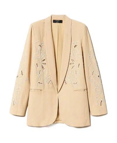 Twinset Long-sleeved Suit Coat In Nude