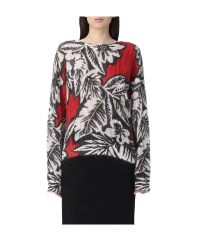 Twinset Long-sleeved Sweater In Red