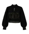 Twinset Crochet-knit Top In Black