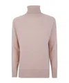 Twinset Twin-set Dusty Pink Turtleneck Sweater With Raglan Sleeves In Pink