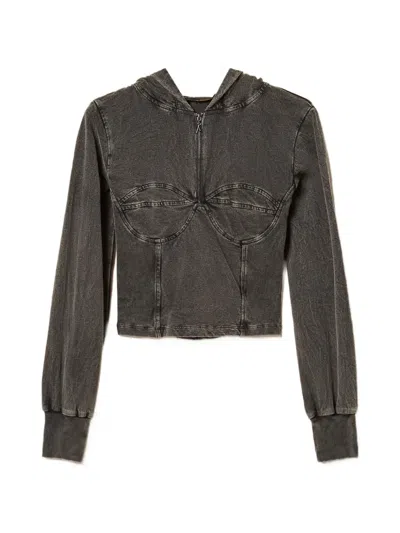 Twinset Long-sleeves Hoodie In Black