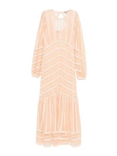 Twinset Twin-set Peach Polyamide Cotton Polyester Dress In Pink