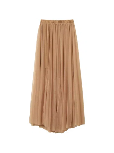 Twinset Long Tulle Skirt In Neutral